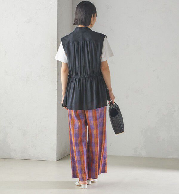 SHIPS for women「〈手洗い可能〉DEVEAUX マドラス チェック ギャザー パンツ」|その他|