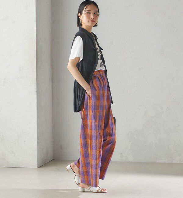 SHIPS for women「〈手洗い可能〉DEVEAUX マドラス チェック ギャザー パンツ」|その他|