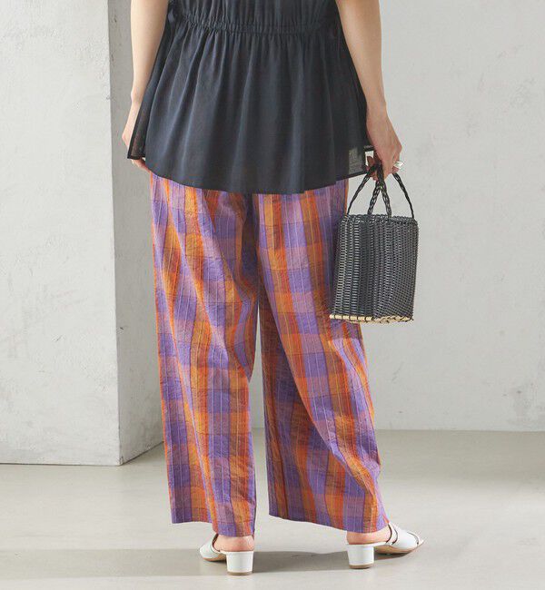 SHIPS for women「〈手洗い可能〉DEVEAUX マドラス チェック ギャザー パンツ」|その他|