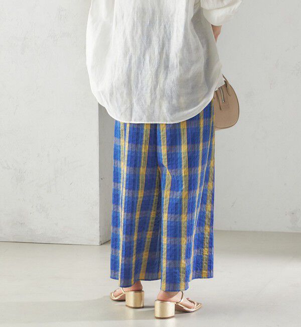 SHIPS for women「〈手洗い可能〉DEVEAUX マドラス チェック ギャザー パンツ」|その他|