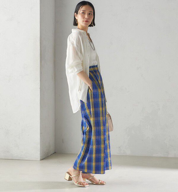 SHIPS for women「〈手洗い可能〉DEVEAUX マドラス チェック ギャザー パンツ」|その他|