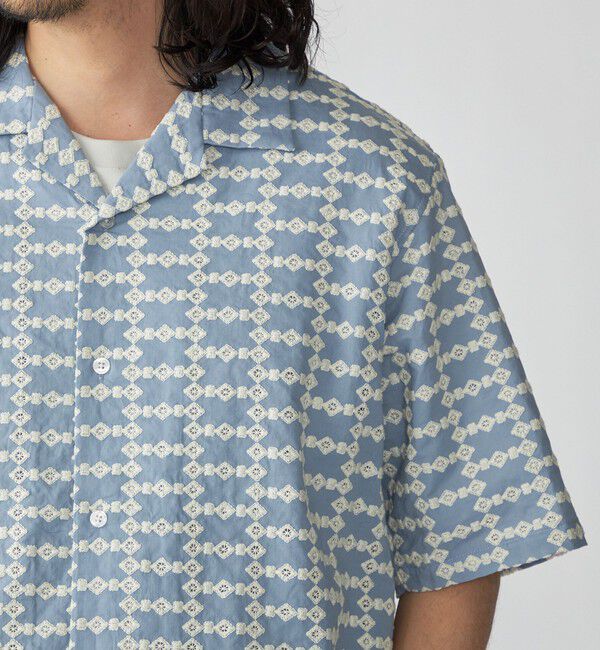 SHIPS「SHIPS: オープンカラー エンブロイダリー ショートスリーブ シャツ」|シャツ・ブラウス|