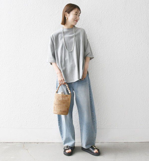 SHIPS any「SHIPS any:〈接触冷感/汗染み防止加工/洗濯機可能〉ラウンドヘム クルー ビッグ TEE」|Tシャツ・カットソー|