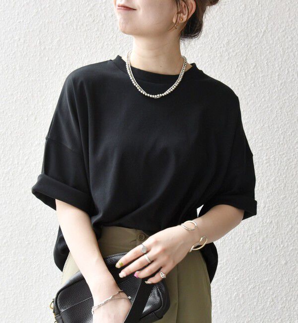 SHIPS any「SHIPS any:〈接触冷感/汗染み防止加工/洗濯機可能〉ラウンドヘム クルー ビッグ TEE」|Tシャツ・カットソー|