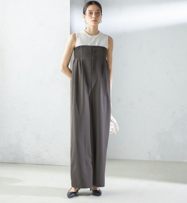 SHIPS for women「【SHIPS別注】APUPIL:〈洗濯機可能〉ギンガム チェック ベアトップ オールインワン」|オールインワン|