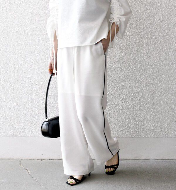 SHIPS any「SHIPS any:〈手洗い可能〉カラミ メッシュ サイドライン イージー ワイド パンツ」|その他|