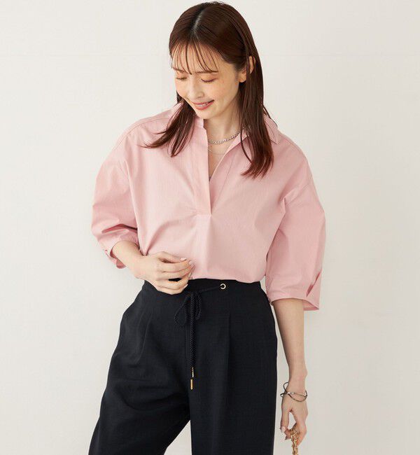 SHIPS Colors 「SHIPS Colors:〈手洗い可能〉ストレッチ スキッパー シャツ」|シャツ・ブラウス|