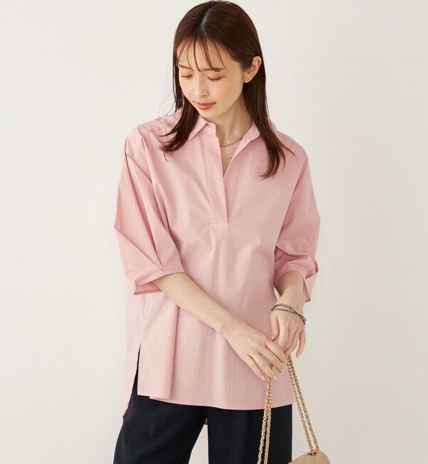 SHIPS Colors 「SHIPS Colors:〈手洗い可能〉ストレッチ スキッパー シャツ」|シャツ・ブラウス|