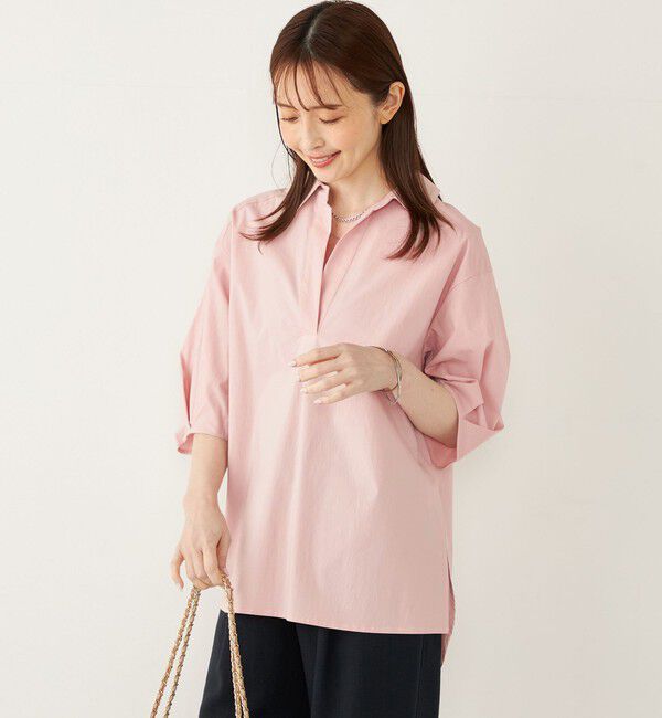 SHIPS Colors 「SHIPS Colors:〈手洗い可能〉ストレッチ スキッパー シャツ」|シャツ・ブラウス|