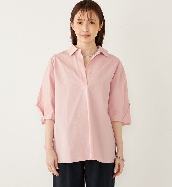 SHIPS Colors 「SHIPS Colors:〈手洗い可能〉ストレッチ スキッパー シャツ」|シャツ・ブラウス|