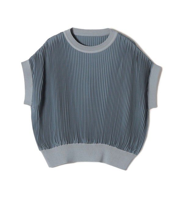 SHIPS Colors 「SHIPS Colors:〈手洗い可能〉プリーツ ニット コンビ プルオーバー」|シャツ・ブラウス|