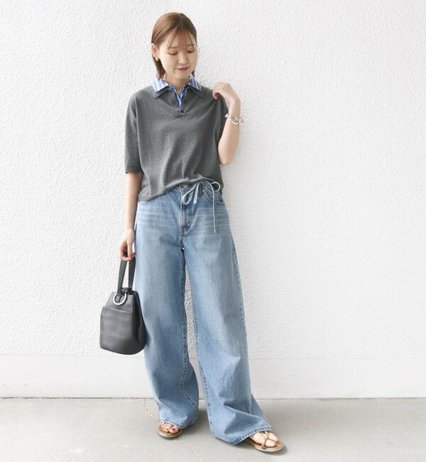 SHIPS for women「【WEB限定】〈手洗い可能〉ダブルカラー ショート スリーブ ポロ」|ポロシャツ|