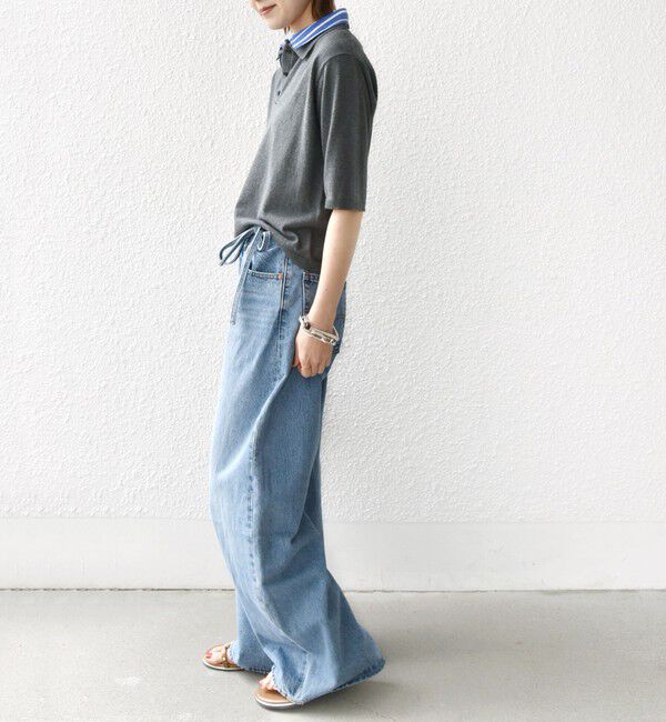 SHIPS for women「【WEB限定】〈手洗い可能〉ダブルカラー ショート スリーブ ポロ」|ポロシャツ|