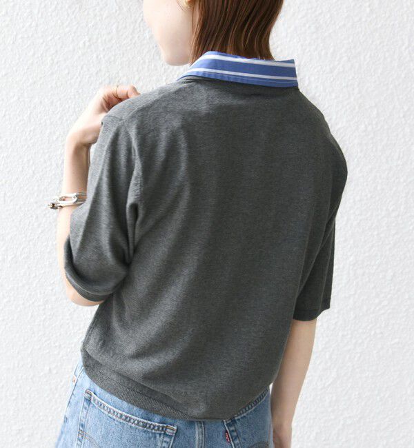 SHIPS for women「【WEB限定】〈手洗い可能〉ダブルカラー ショート スリーブ ポロ」|ポロシャツ|