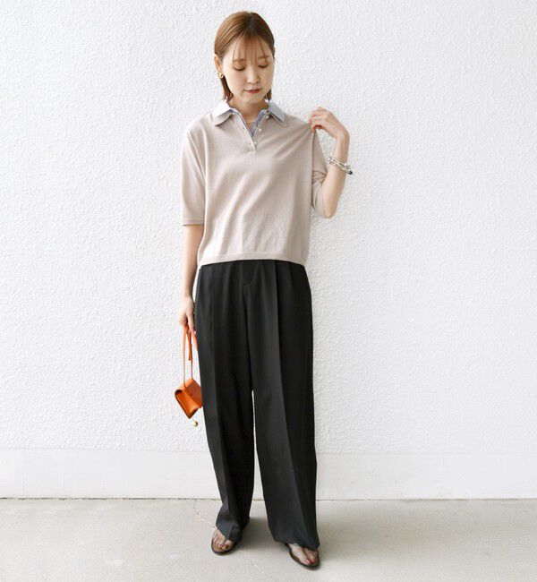 SHIPS for women「【WEB限定】〈手洗い可能〉ダブルカラー ショート スリーブ ポロ」|ポロシャツ|