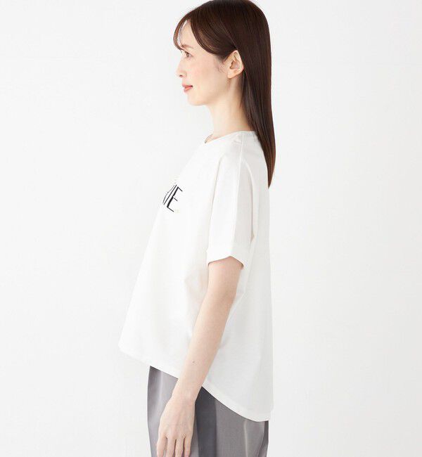 SHIPS Colors 「SHIPS Colors:〈接触冷感・手洗い可能〉フロッキー ロゴ ドルマン Tシャツ◇」|Tシャツ・カットソー|