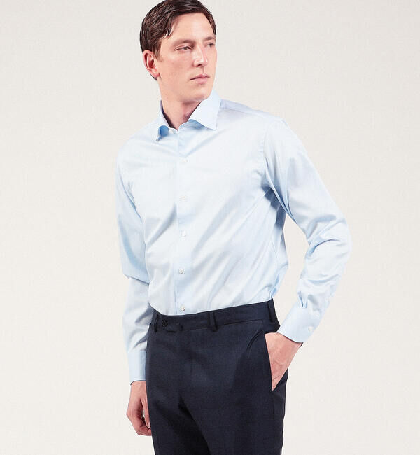 TOMORROWLAND MENS「120/2コットンフレンチツイル ループボタンダウンシャツ」|シャツ・ブラウス|