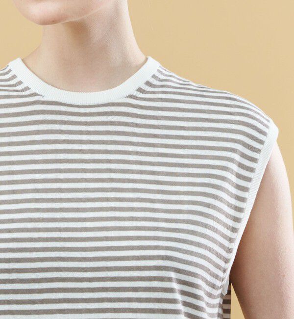 GALERIE VIE「クレープコットン ノースリーブプルオーバー」|ニット・セーター|