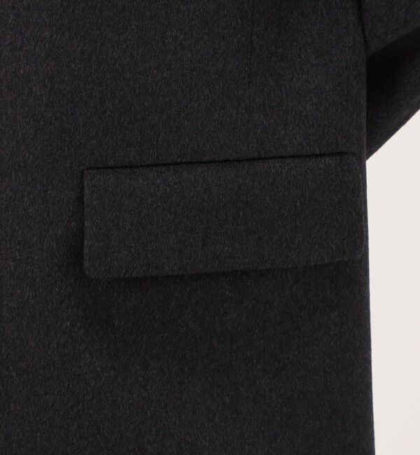 GALERIE VIE「カシミヤビーバー クルーネックロングコート」|ノーカラーコート|