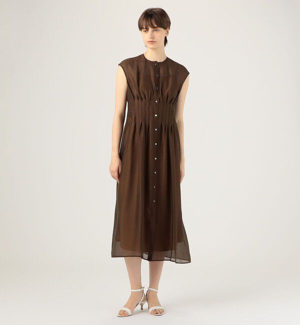 TOMORROWLAND collection「シアーオーガンジー ウエストタックワンピース」|ワンピース|