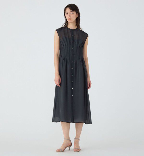 TOMORROWLAND collection「シアーオーガンジー ウエストタックワンピース」|ワンピース|