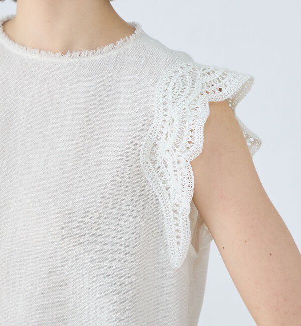 Ballsey「ポリエステルレーヨンカラミ レーススリーブブラウス」|シャツ・ブラウス|