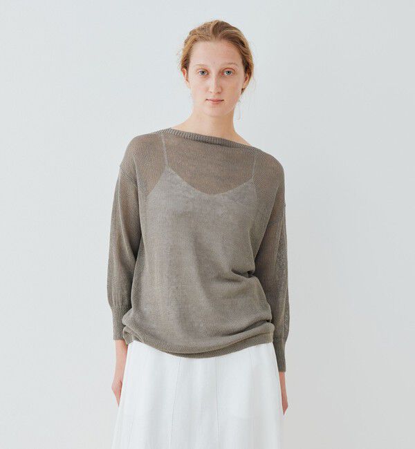 GALERIE VIE「リネンコード ボートネック プルオーバーニット」|ニット・セーター|