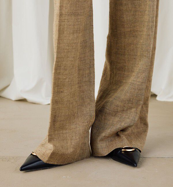DES PRES「リネンシルクコットンヘリンボーン ワイドシルエットパンツ」|チノ|
