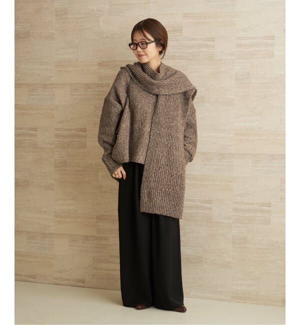 Plage「3G ミックスフードマフラー」|ストール|