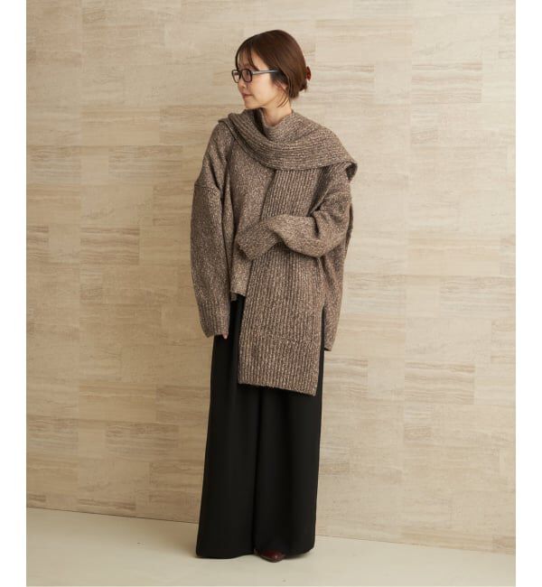 Plage「3G ミックスフードマフラー」|ストール|