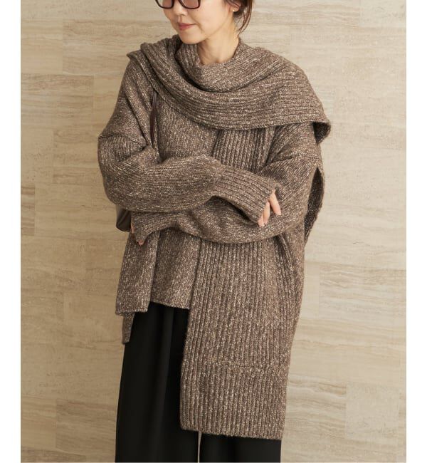 Plage「3G ミックスフードマフラー」|ストール|