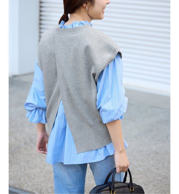 SLOBE IENA「《追加予約》ダブルフェイスバックオープンベスト」|ベスト・ジレ|