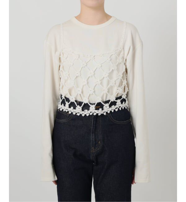 SLOBE IENA「《予約》コットンフラワークロシェビスチェ」|ニット・セーター|