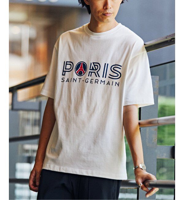 Paris Saint-Germain「【Paris Saint-Germain】トリコロール インライン プリントTシャツ」|Tシャツ・カットソー|ホワイト
