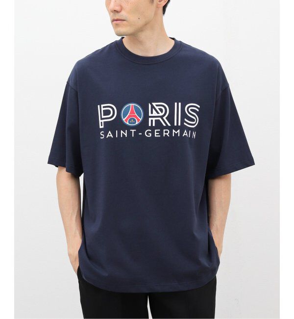 Paris Saint-Germain「【Paris Saint-Germain】トリコロール インライン プリントTシャツ」|Tシャツ・カットソー|ネイビー