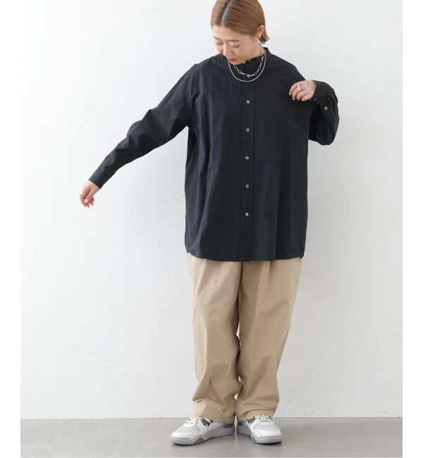 journal standard luxe「60コットン スタンドカラーギャザーシャツ」|シャツ・ブラウス|