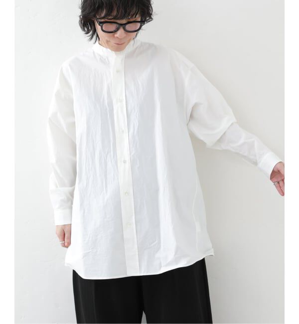journal standard luxe「60コットン スタンドカラーギャザーシャツ」|シャツ・ブラウス|ホワイト