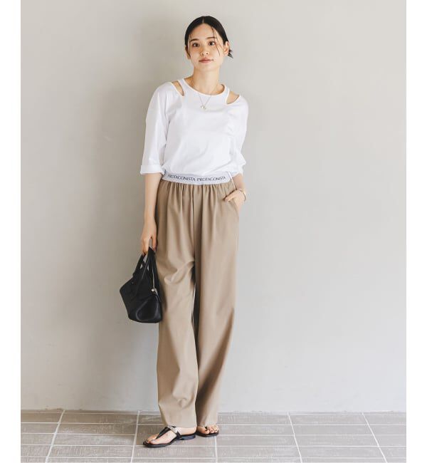 NOBLE「Room no.8/ルームエイト スムースコットンネックオープントップス」|Tシャツ・カットソー|