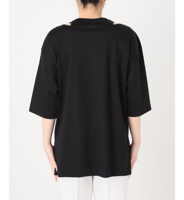 NOBLE「Room no.8/ルームエイト スムースコットンネックオープントップス」|Tシャツ・カットソー|