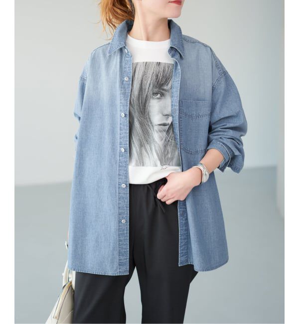 Spick and Span「シャンブレールーズシャツ」|シャツ・ブラウス|サックスブルー B