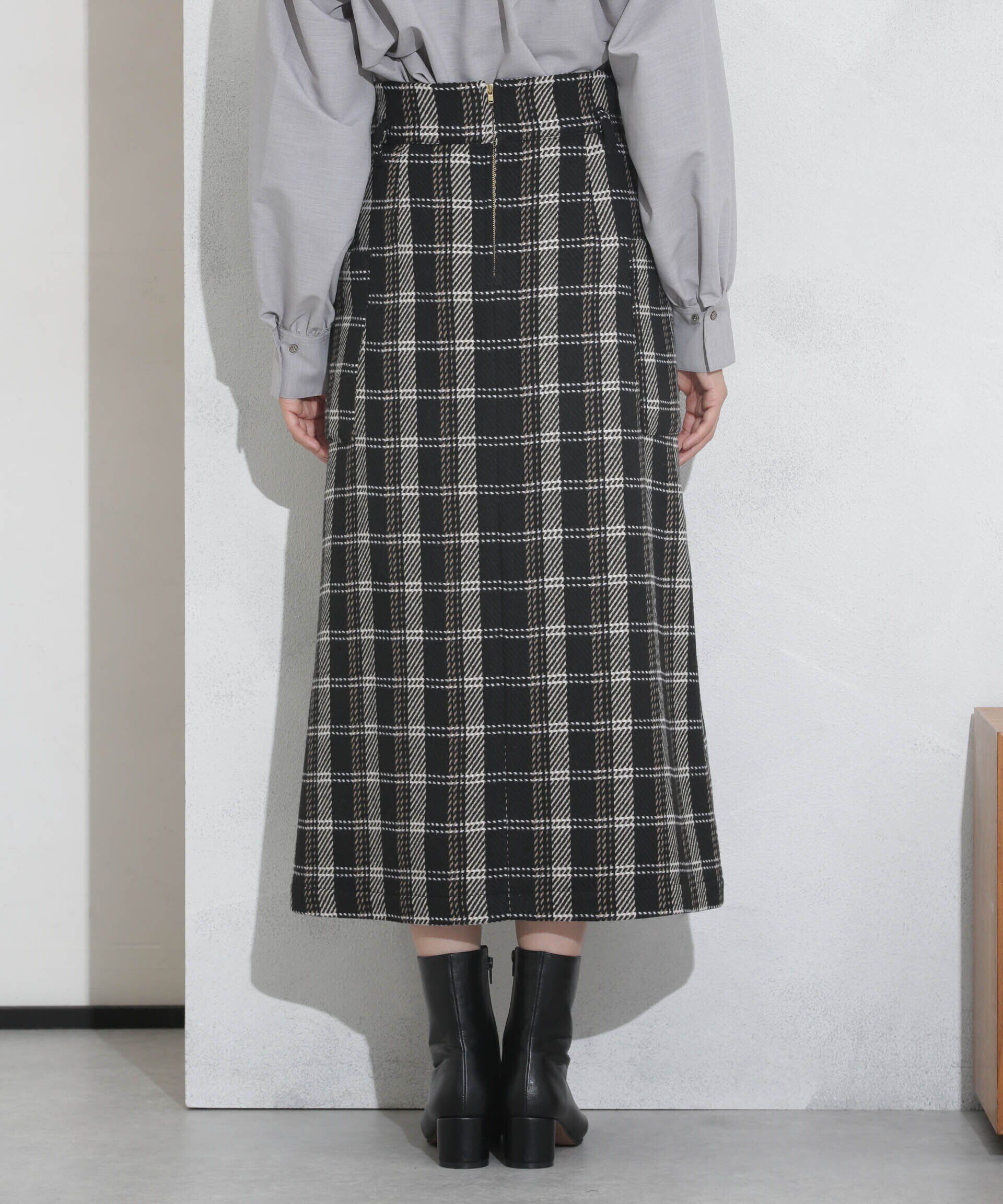 nano･universe「ポケットチェックスカート」|スカート|