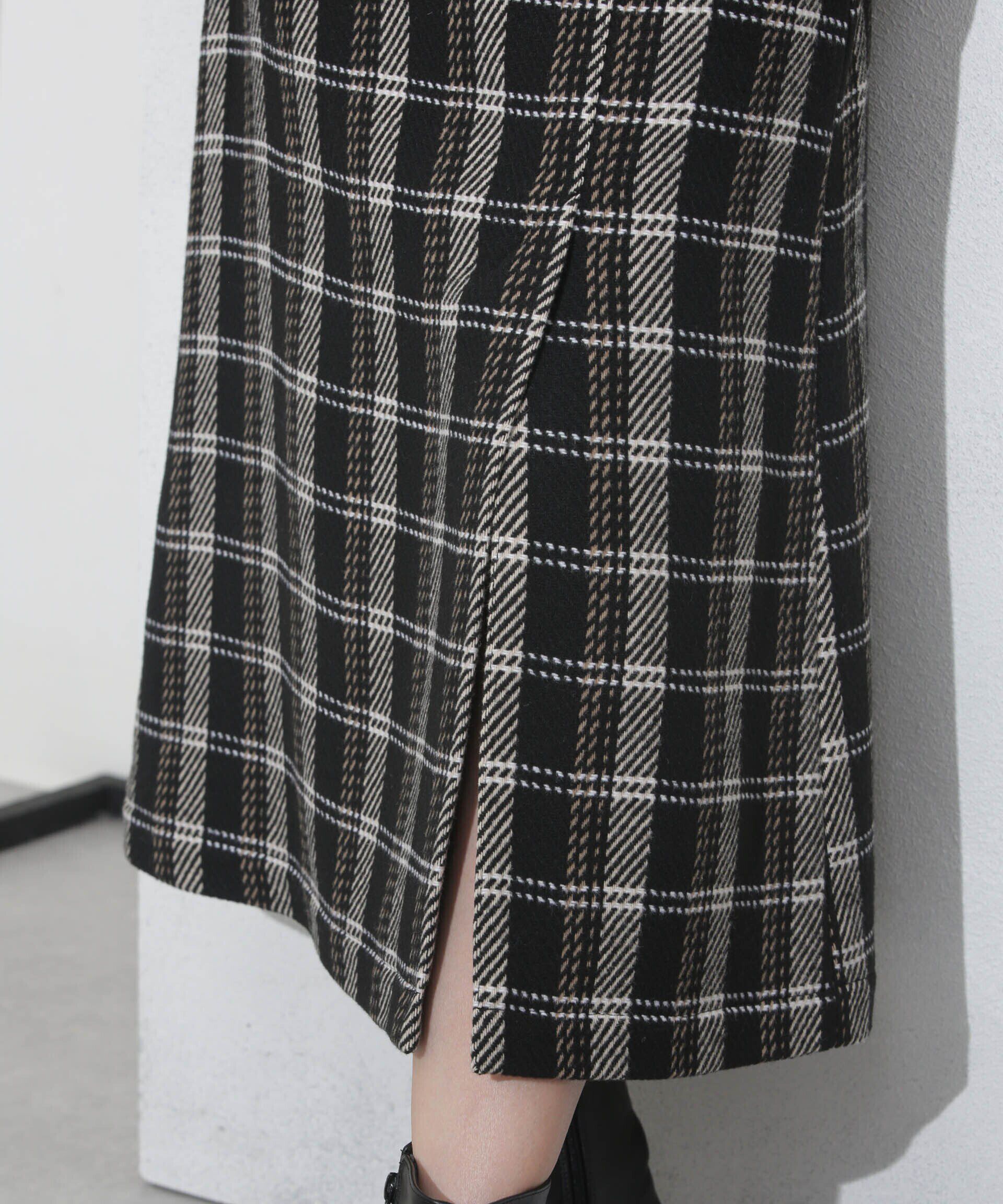 nano･universe「ポケットチェックスカート」|スカート|