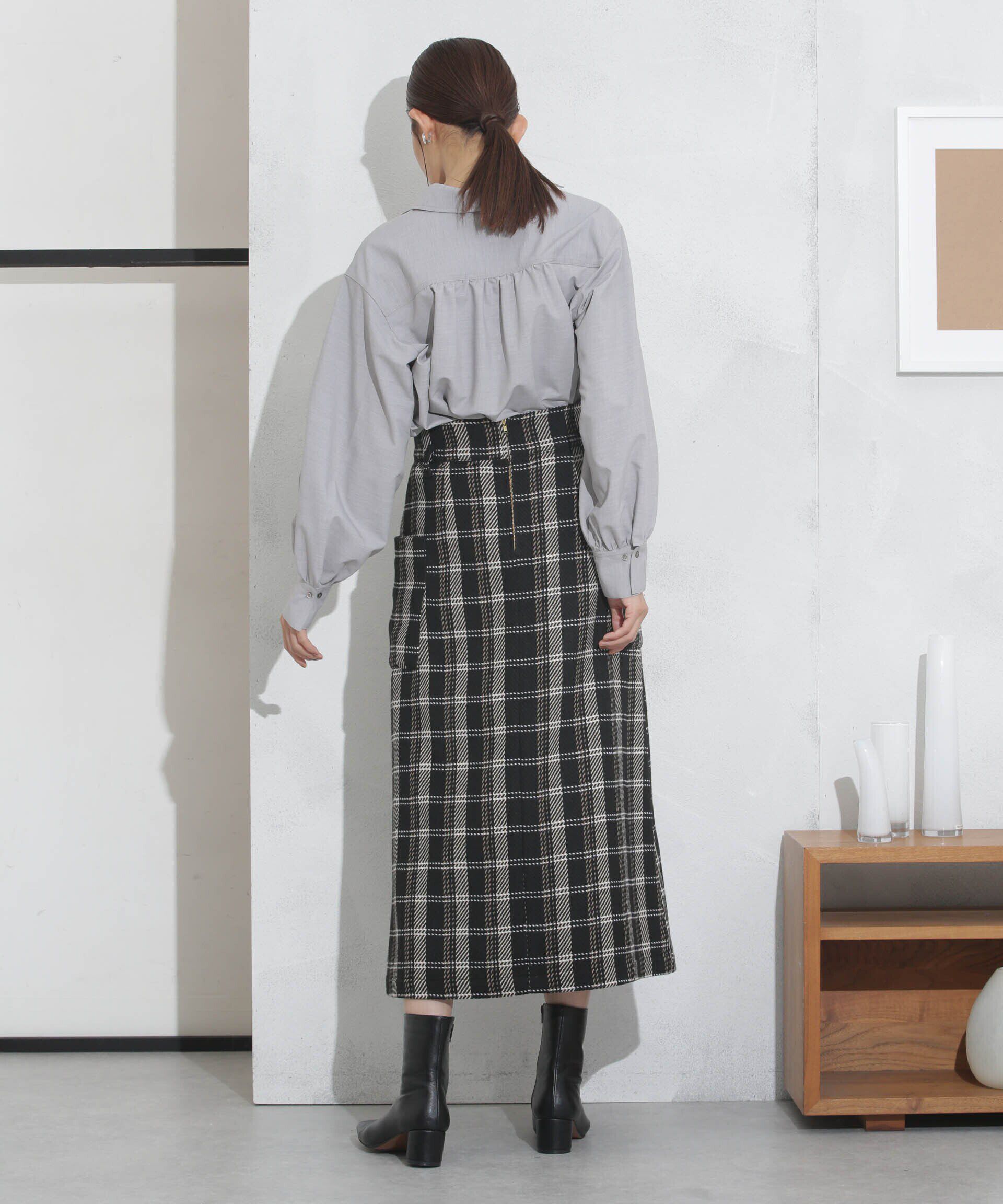 nano･universe「ポケットチェックスカート」|スカート|