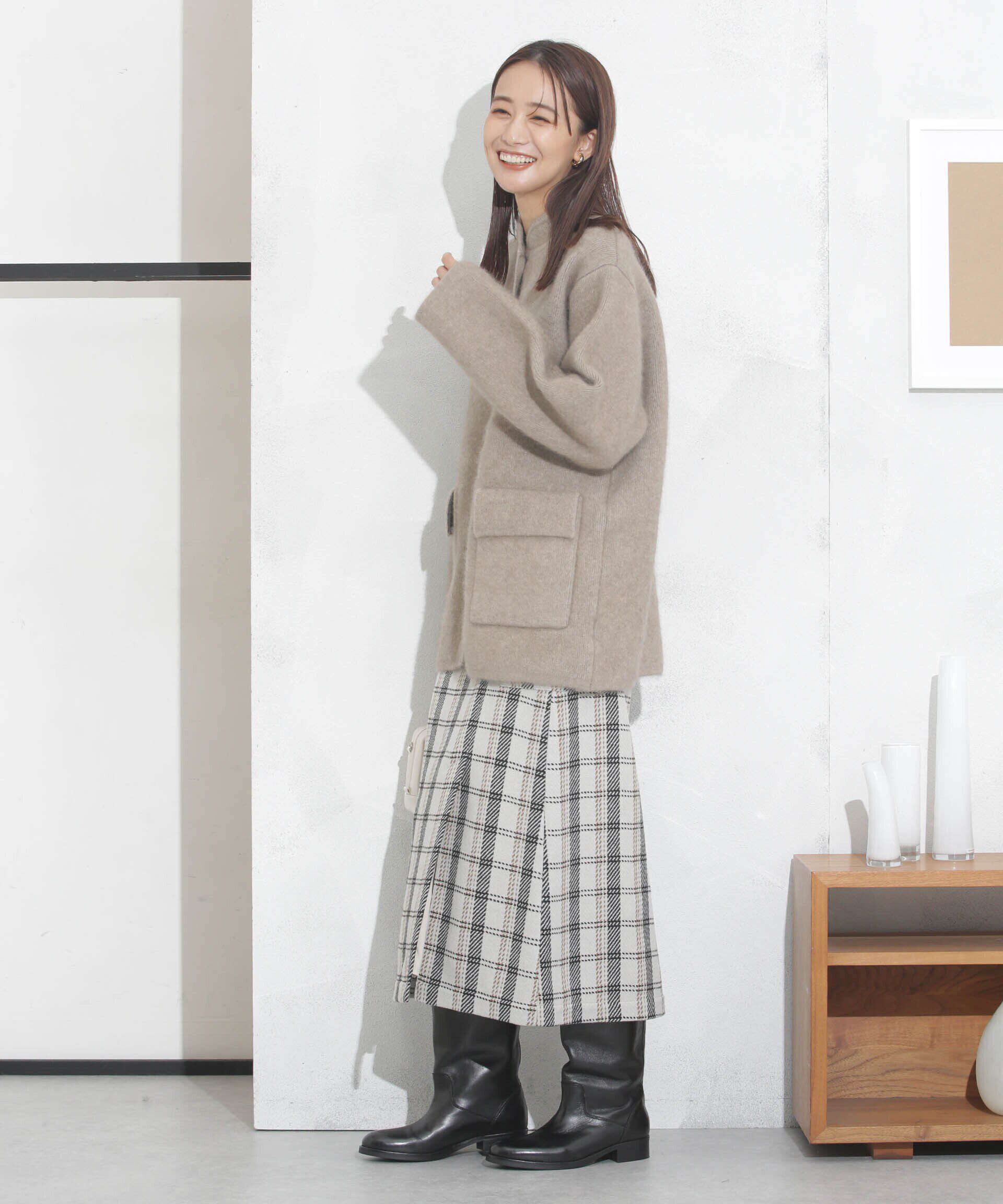 nano･universe「ポケットチェックスカート」|スカート|