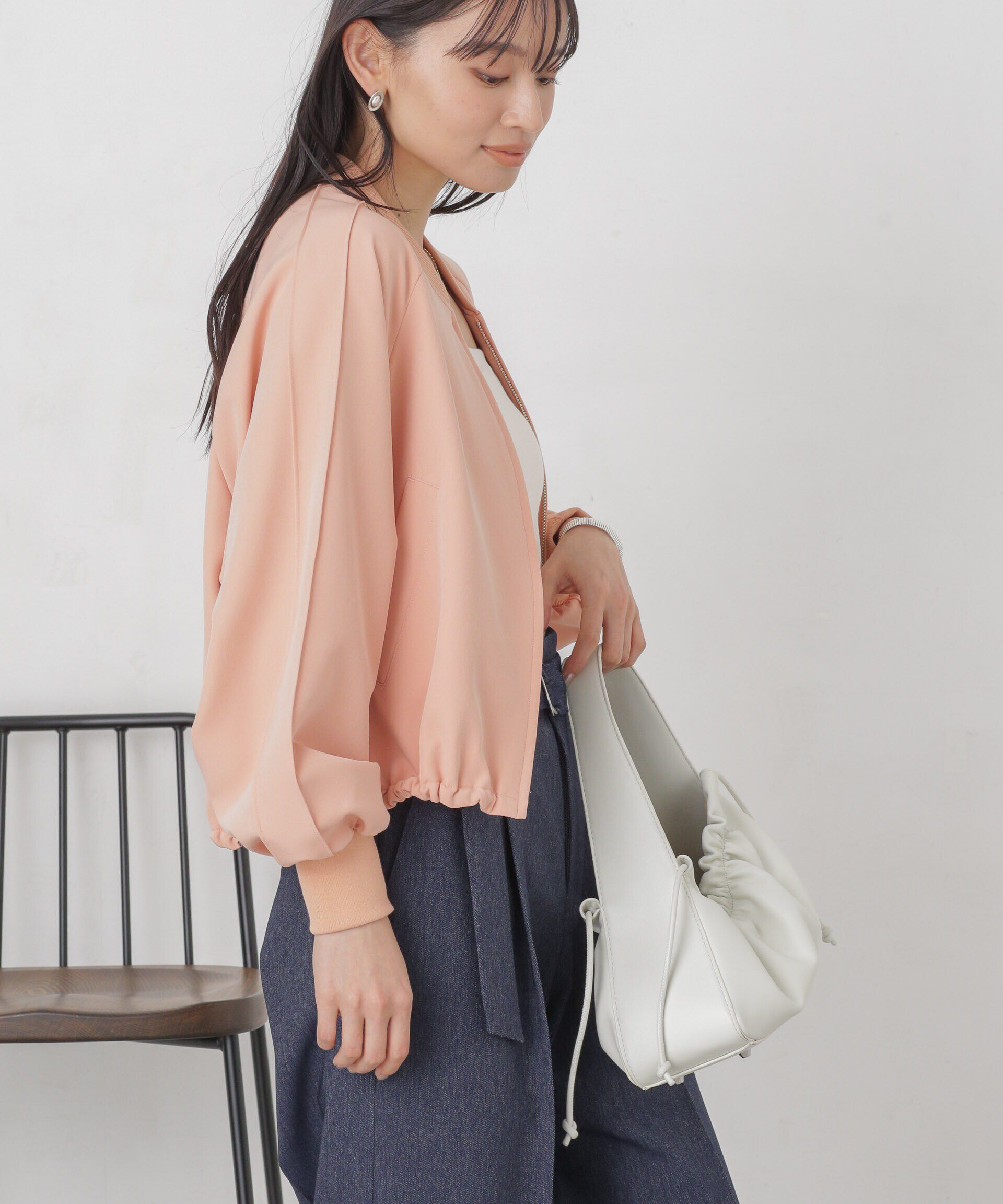 nano･universe「ダブルクロスリブブルゾン」|ブルゾン・スタジャン|