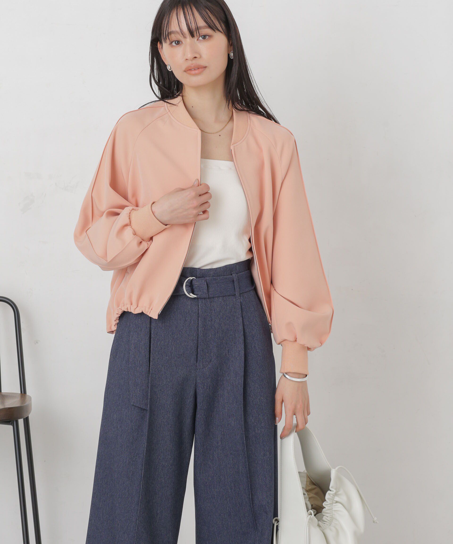 nano･universe「ダブルクロスリブブルゾン」|ブルゾン・スタジャン|