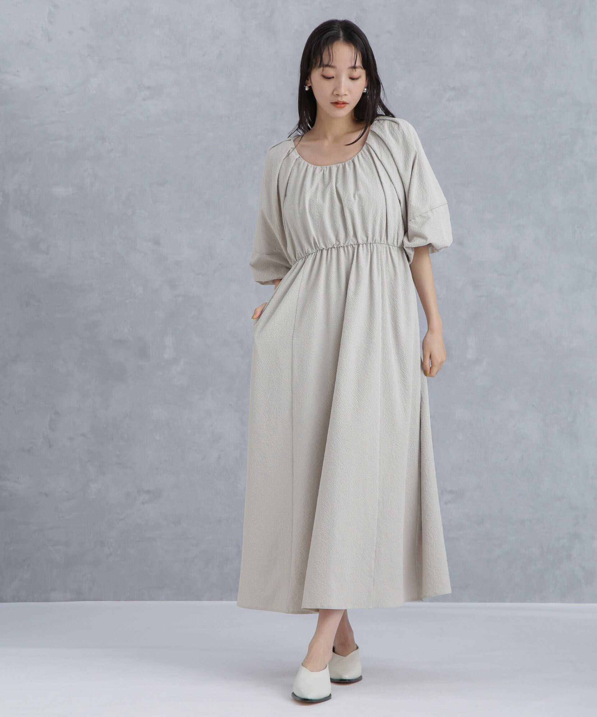 nano･universe「マイクロサッカーボリュームスリーブワンピース」|ワンピース|