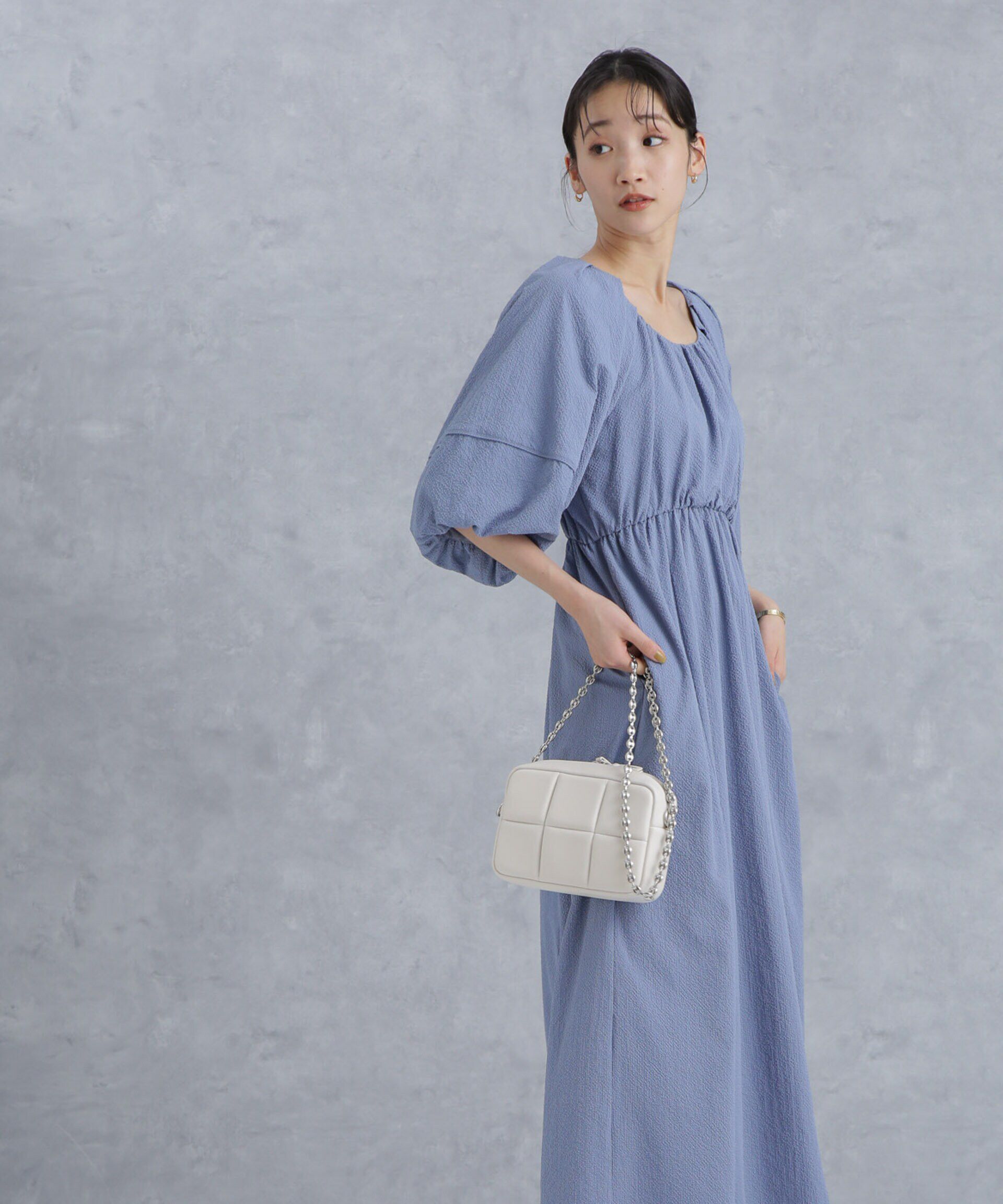 nano･universe「マイクロサッカーボリュームスリーブワンピース」|ワンピース|