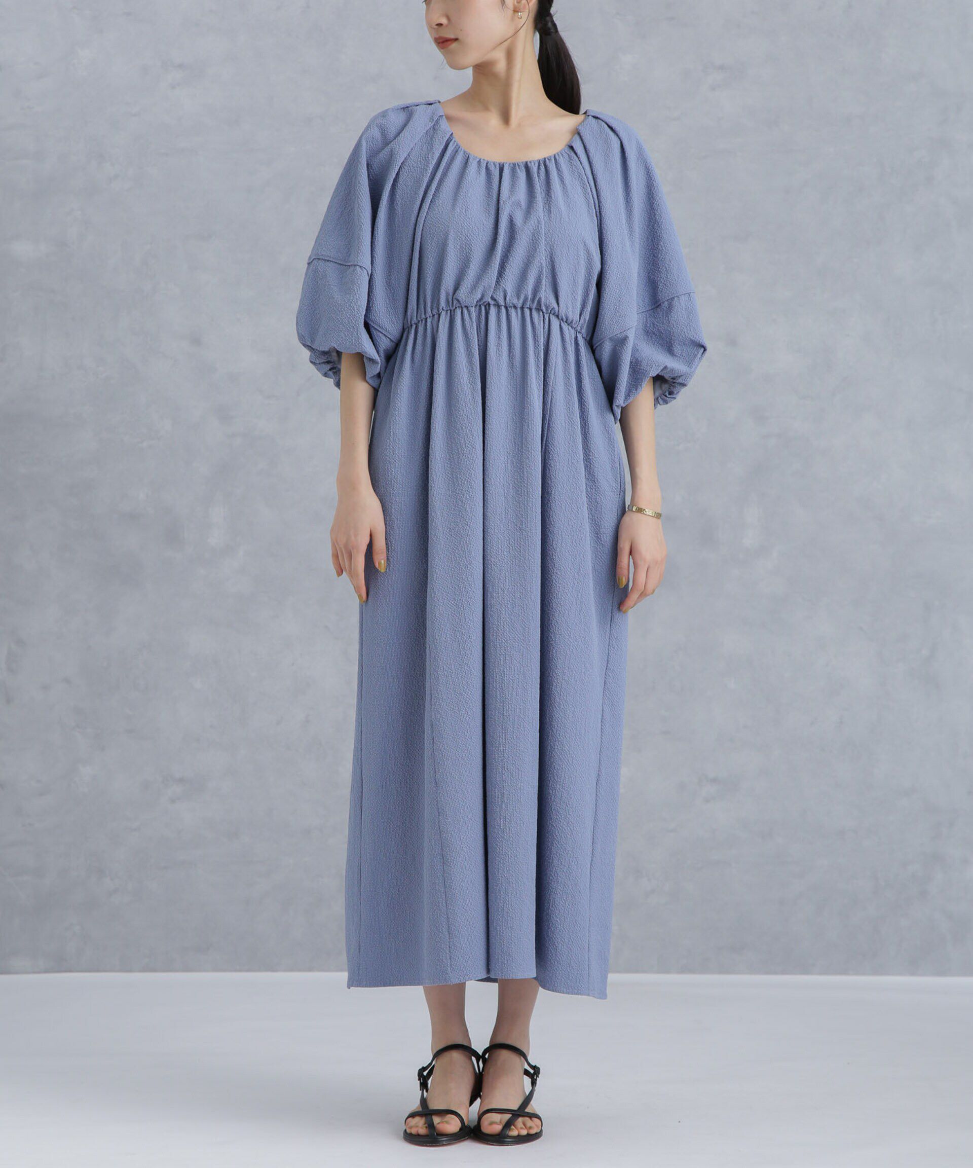 nano･universe「マイクロサッカーボリュームスリーブワンピース」|ワンピース|