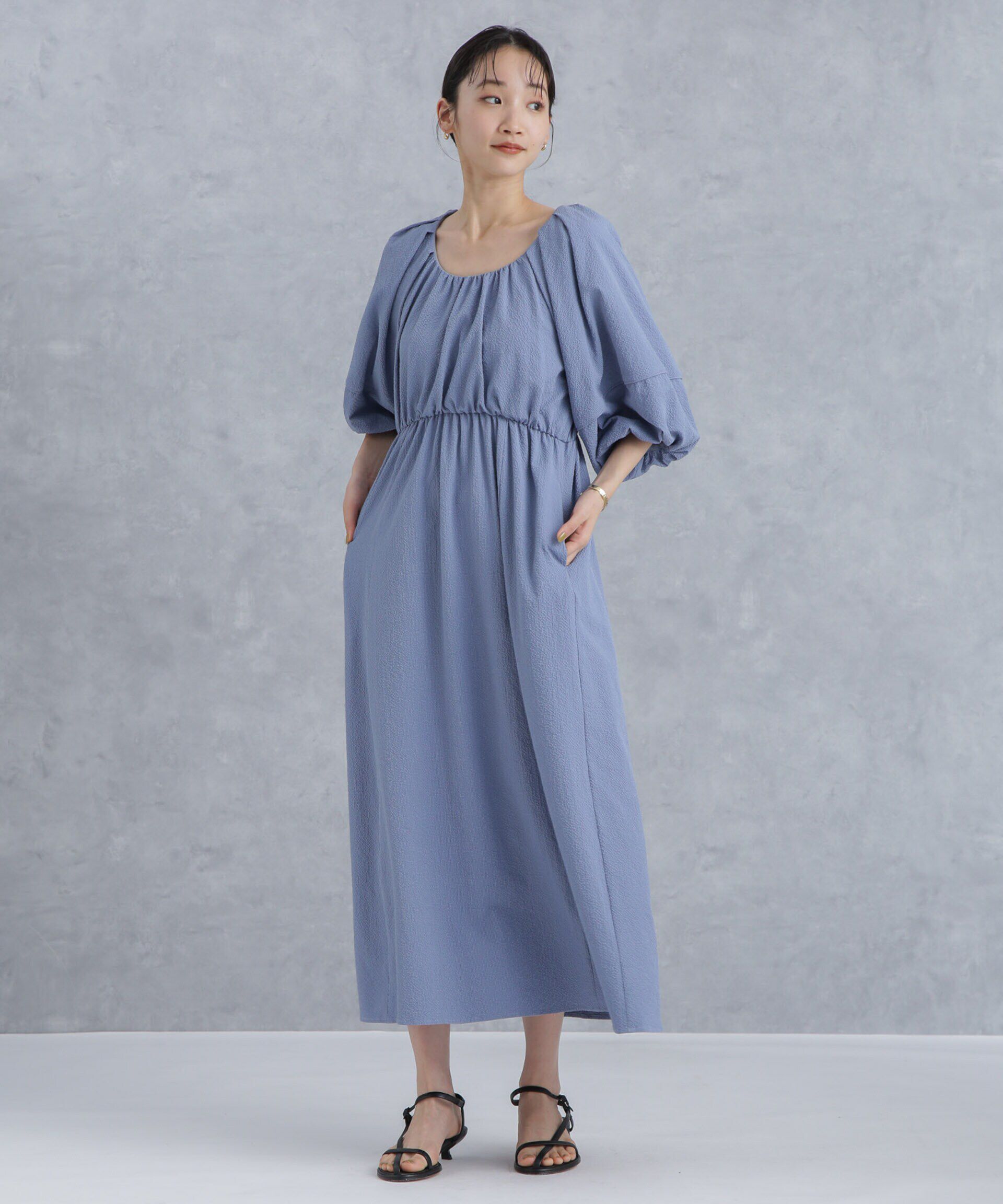 nano･universe「マイクロサッカーボリュームスリーブワンピース」|ワンピース|